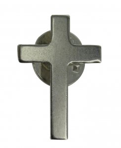 Copertina di 'Crocetta distintivo in metallo liscio nichelato con pin - 2,5 cm'