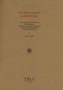 Copertina di 'Studi classici orientali (2018)'