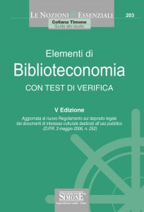 Copertina di 'Elementi di Biblioteconomia - con Test di Verifica'