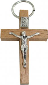 Copertina di 'Croce in legno color grezzo con Cristo - 3,5 cm'