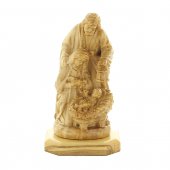 Statuetta in legno d'ulivo con base "Natività" - altezza 7 cm