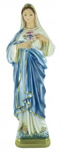 Copertina di 'Statua Sacro Cuore di Maria in gesso madreperlato dipinta a mano - 40 cm'