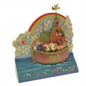 Arca di Noè in resina colorata - dimensioni 21x19x6,5 cm