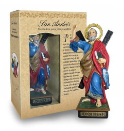 Copertina di 'Statua di Sant'Andrea da 12 cm in confezione regalo con segnalibro in versione SPAGNOLO'