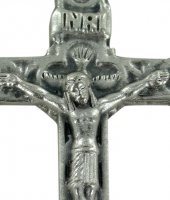 Immagine di 'Croce in metallo ossidato con Cristo - 6 cm'