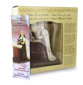 Immagine di 'Statua di Santa Teresa Avila da 12 cm in confezione regalo con segnalibro in IT/IN/SP/FR'