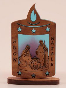 Copertina di 'Nativita' candela con lumino (sfondo blu)'