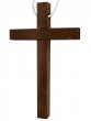 Croce per Prima Comunione in legno scuro con laccio bianco - dimensioni 10x6 cm