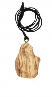 Immagine di 'Ciondolo Faustina Kowalska in legno d'ulivo con immagine serigrafata'