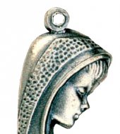 Immagine di 'Medaglia Madonna di profilo in metallo - 3,5 cm'