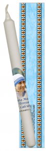 Copertina di 'Candela "Santa Madre Teresa di Calcutta" con cartoncino e preghiera - altezza 25,5 cm'