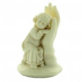 Statuetta in resina bianca "Mano di Dio e bimba" - altezza 10 cm