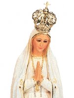 Immagine di 'Statua Madonna di Fatima dipinta a mano con occhi di cristallo e strass (circa 35 cm)'