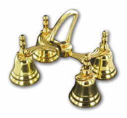 Copertina di 'Gruppo di campanelli a quattro suoni in metallo dorato - dimensioni 10x15 cm'