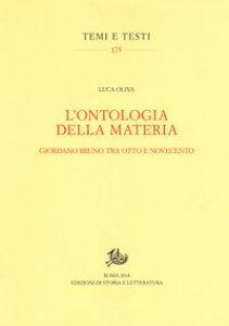 Copertina di 'L' ontologia della materia. Giordano Bruno tra Otto e Novecento'