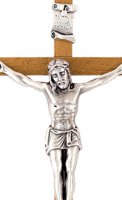 Immagine di 'Crocifisso da parete in legno di mogano con Cristo in metallo - 30 cm'
