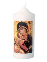 Candela bianca "Madonna della Tenerezza" - altezza 13 cm