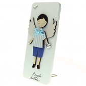 Immagine di 'Quadretto MessAngelo "L'angelo custode" per bimbo - dimensioni 22 x 9,5 cm'