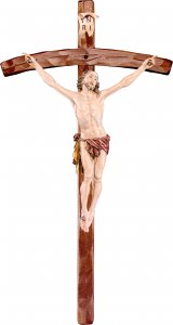 Copertina di 'Crocifisso Cristo della Passione con croce - Demetz - Deur - Statua in legno dipinta a mano. Altezza pari a 7 cm.'