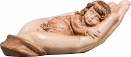 Copertina di 'Mano protettrice distesa con bambina - Demetz - Deur - Statua in legno dipinta a mano. Altezza pari a 11 cm.'