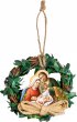Ghirlandina con Nativit� in legno da appendere - diametro 9 cm