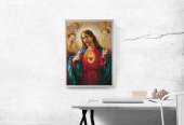 Immagine di 'Quadro "Sacro cuore di Gesù" con cornice minimal - dimensioni 73x53 cm'