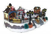 Immagine di 'Villaggio natalizio con pista di pattinaggio, movimento, luci, musica (39 x 18,5 x 28 cm)'