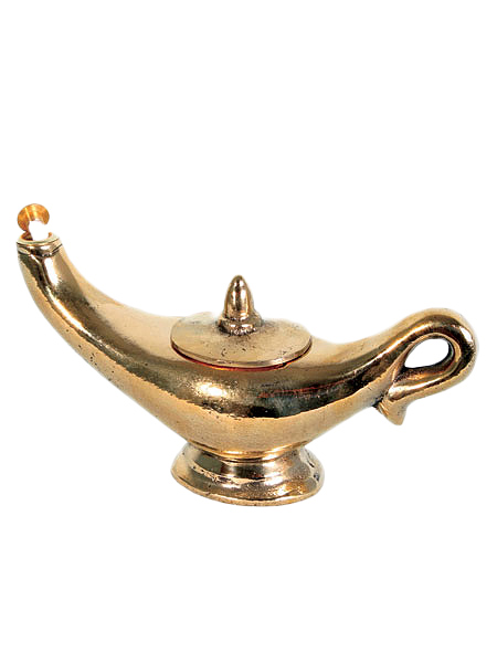 Lampada di Aladino in ottone lucido - lunghezza 20 cm, in ottone