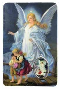 Copertina di 'Card Angelo Custode in PVC - misura 5,5 x 8,5 cm - Italiano'