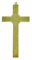 Immagine di 'Crocifisso da parete Spirito Santo in metallo con smalto rosso - 17 cm'