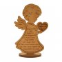 Angelo in legno con cuore "Sono con te" - dimensioni 11x7 cm