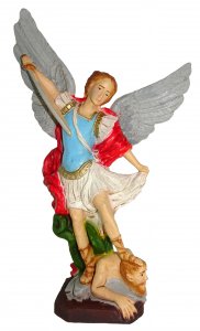 Copertina di 'Statua da esterno San Michele Arcangelo in materiale infrangibile dipinta a mano cm 20'