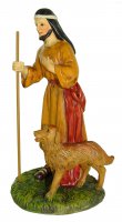 Immagine di 'Statuine presepe: Pastore con cane linea Martino Landi per presepe da cm 12'