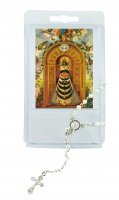 Immagine di 'Rosario perlina bianca mm.4 con preghiera alla Madonna di Loreto'