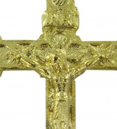 Immagine di 'Croce in metallo dorato quattro figure - 6 cm'