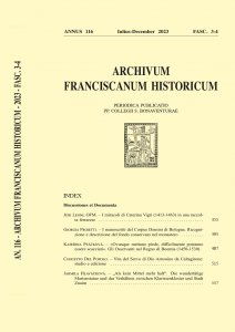 Archivum Franciscanum Historicum n. 2023/3-4