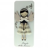 Quadretto MessAngelo "L'angelo della Musica" per lei - dimensioni 22 x 9,5 cm