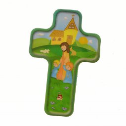Copertina di 'Magnete piatto a forma di croce "Gesù con i bambini" - dimensioni 4x6 cm'