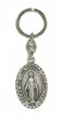 Portachiavi Madonna Miracolosa ovale in metallo - 4 cm