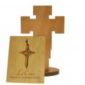 Immagine di 'Croce in legno d'ulivo con base "Ges Nazareno Re dei Giudei" - dimensioni 10x7 cm'