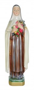 Copertina di 'Statua Santa Teresa di Lisieux in gesso madreperlato dipinta a mano - circa 30 cm'