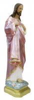 Immagine di 'Statua Sacro Cuore di Ges in gesso madreperlato dipinta a mano - 50 cm'