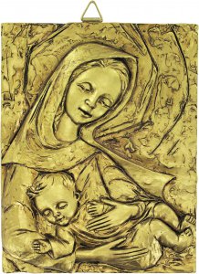 Copertina di 'Quadro Madonna con Bambino in resina - Bassorilievo - 27 x 34 cm'