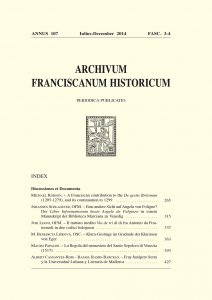 Copertina di 'Archivum Franciscanum Historicum'