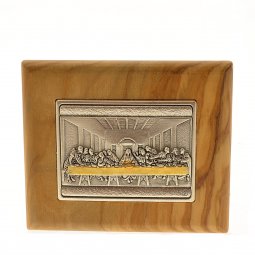Copertina di 'Quadretto "Ultima Cena" in legno d'ulivo e placca argentata'