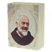 Immagine di 'Scatolina portarosario con rosario in legno di pino "San Padre Pio"'