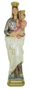 Copertina di 'Statua Madonna del Carmine in gesso madreperlato dipinta a mano - 40 cm'