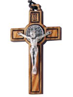 Croce di San Benedetto in legno d'ulivo