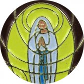 Immagine di 'Medaglia Madonna di Lourdes in acciaio con smalti'