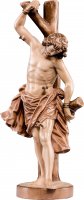 San Sebastiano - Demetz - Deur - Statua in legno brunito a 3 colori dipinta a mano. Altezza pari a 100 cm.